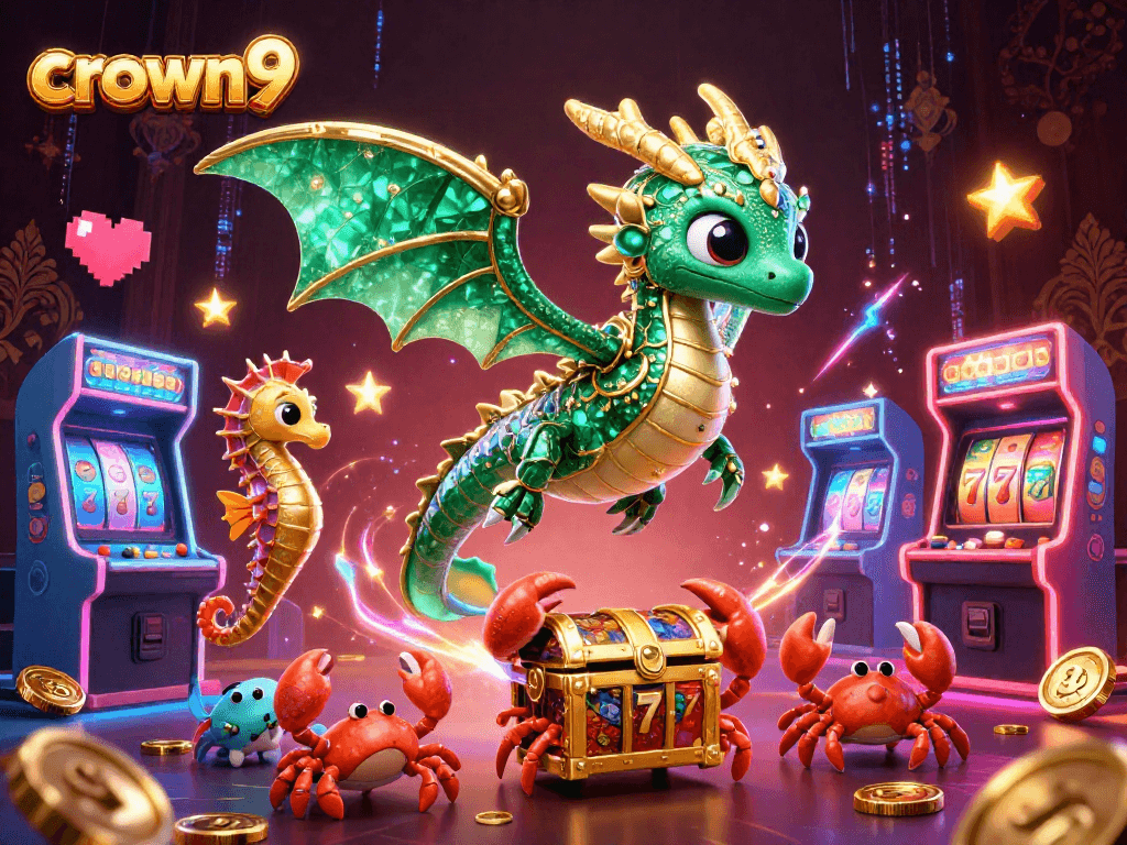 Engage with crown9's lively gaming world through vibrant pokies and treasure-filled moments.