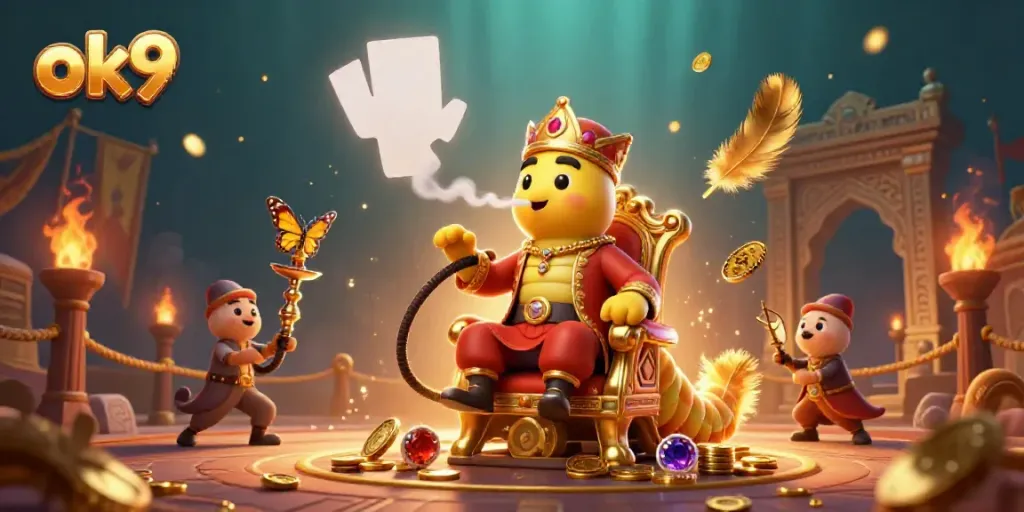 Experience thrilling poker action with ok9 in a rich, vibrant 3D casino scene.