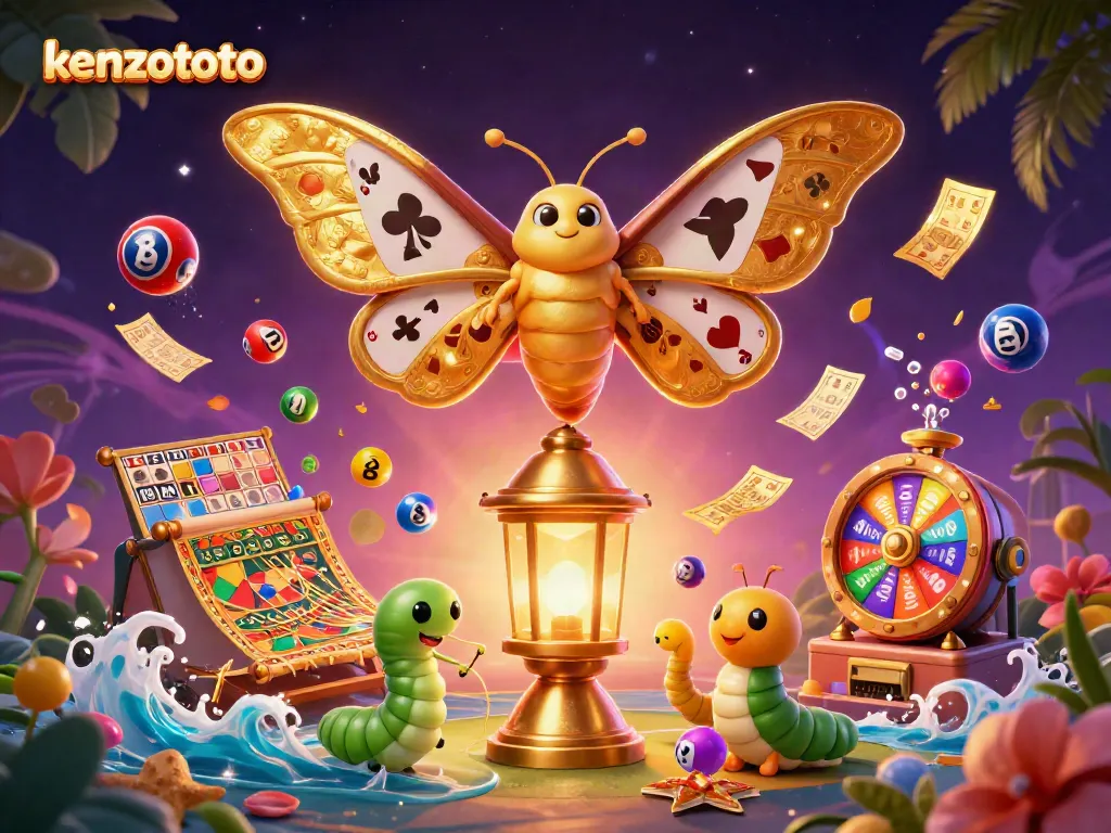 Engage with kenzototo in a vibrant 3D casino scene featuring dynamic game elements.