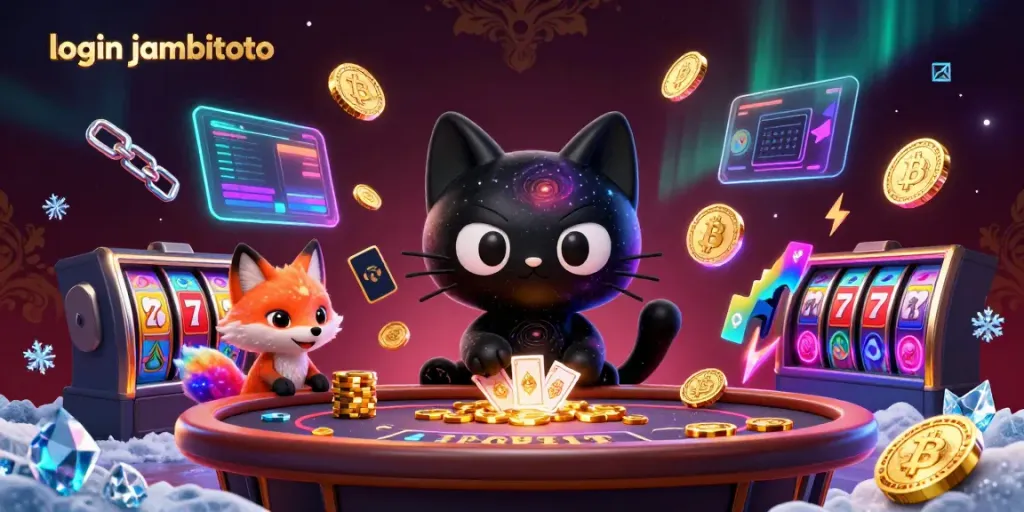 Experience the fun of casino gaming with login jambitoto at a cosmic table surrounded by vibrant elements.