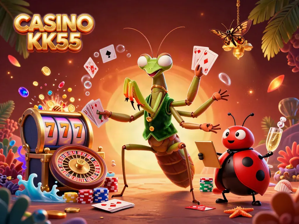 Experience the vibrant world of CASINO KK55 with engaging characters and thrilling game elements.