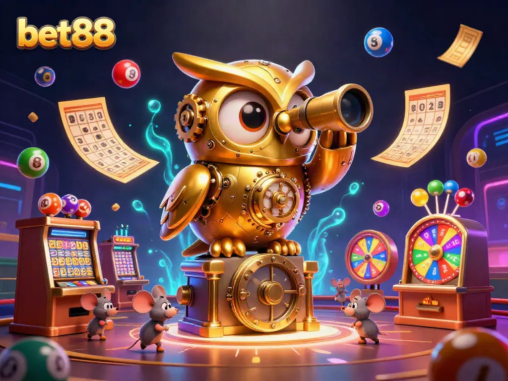 Experience the excitement of bet88 with this vibrant casino scene featuring dynamic game elements and delightful characters.