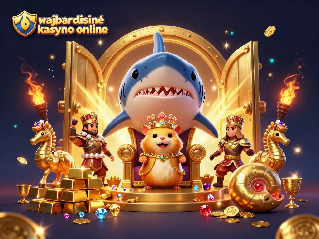 Experience the most wypłacalne kasyno online with a dynamic scene of gold treasures and a fierce hamster king.
