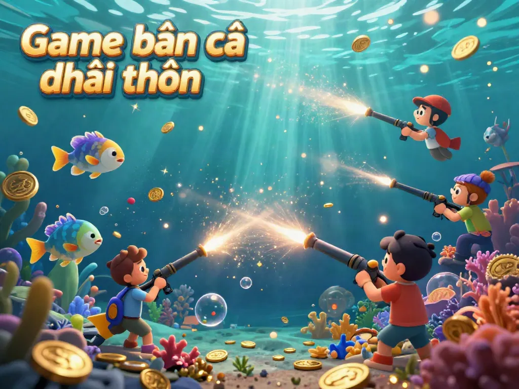 Engage in the thrill of Game bắn cá đổi thưởng with vibrant underwater action and colorful sea creatures.