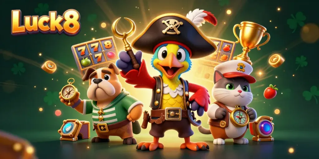 Luck8 offers an exciting online casino experience featuring vibrant slots and engaging characters.