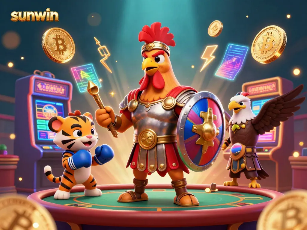 Experience the excitement of sunwin casino with vibrant gaming elements and engaging characters.