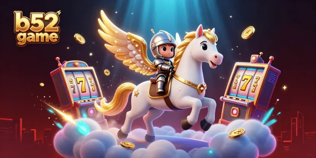 Experience thrilling spins and jackpots at b52 game in this vibrant illustration.