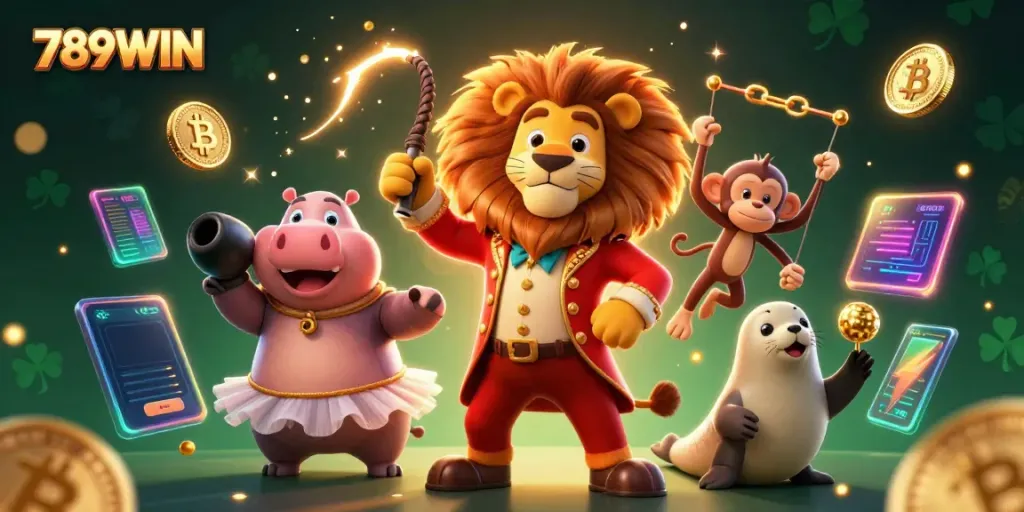Engage with thrilling moments at 789WIN casino illustrated by lively 3D characters and rich gaming elements.