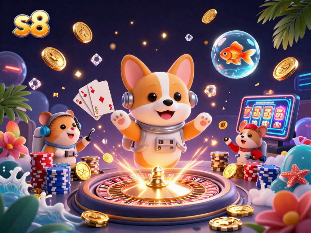 Experience thrilling gameplay at s8 with a vibrant scene featuring unique casino characters.