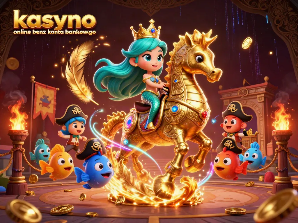 Experience kasyno online bez konta bankowego in a vibrant 3D scene showcasing dynamic characters and gaming elements.