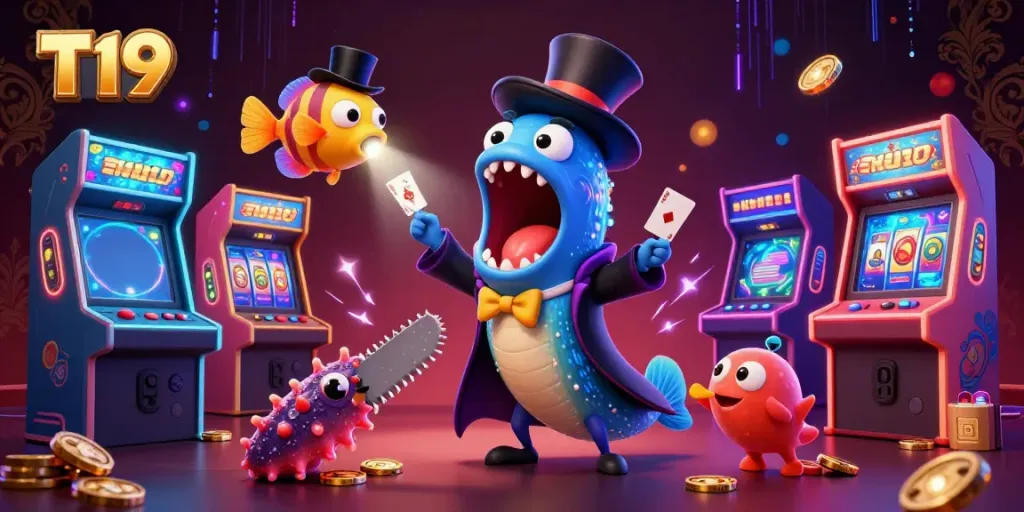 Experience the thrilling T19 casino adventure with vibrant 3D deep-sea characters and games.