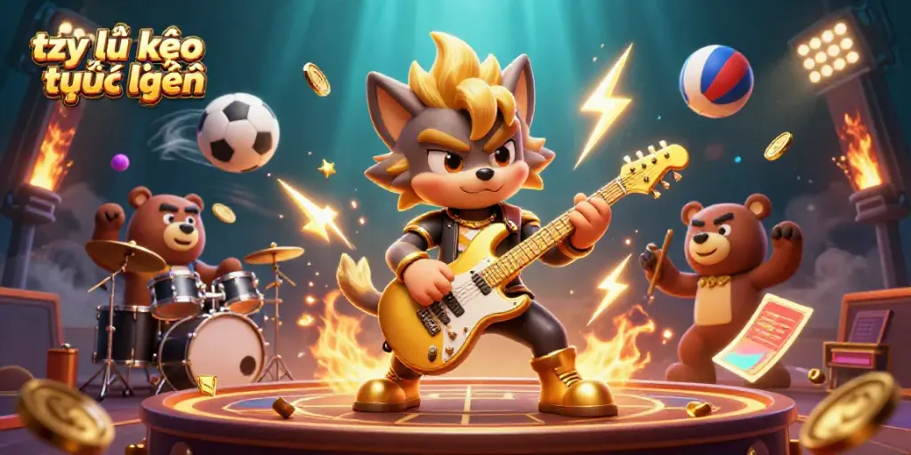 Engage in thrilling sports betting with tỷ lệ kèo trực tuyến, showcasing dynamic 3D action and excitement.
