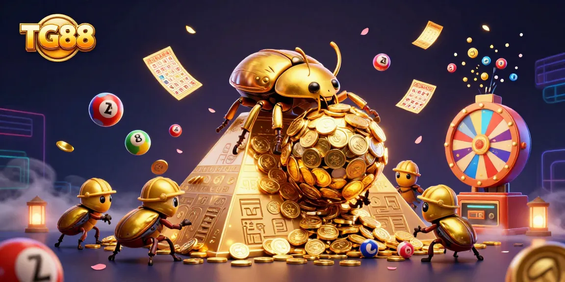 Experience the thrill of gaming with TG88 at a vibrant digital casino scene with exciting elements.