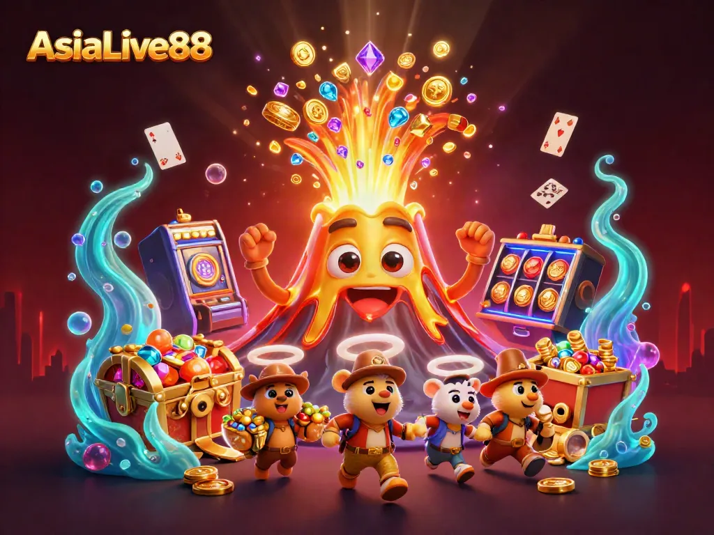Engage with exciting games at AsiaLive88 as the golden volcano erupts with treasures!