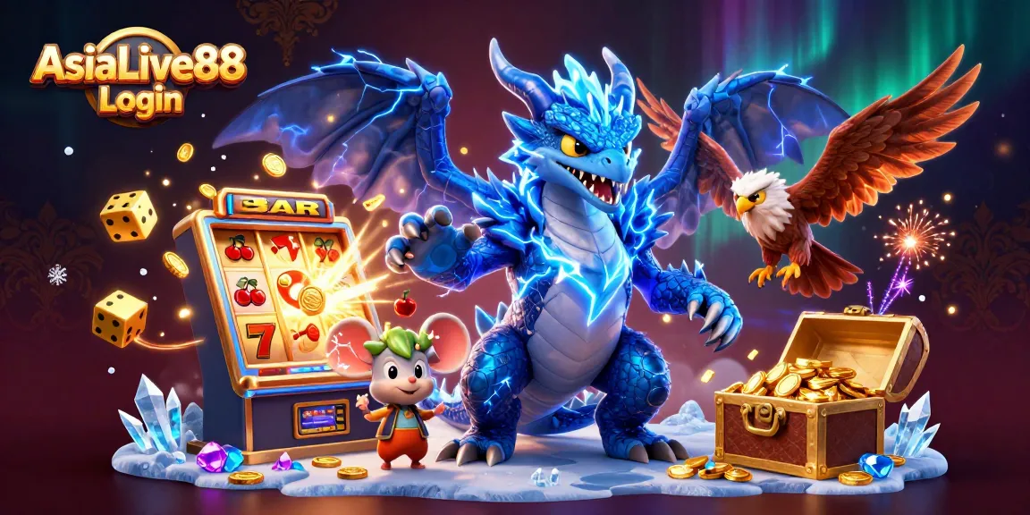 Engage with AsiaLive88 Login for an electrifying gaming experience featuring slot machine action.
