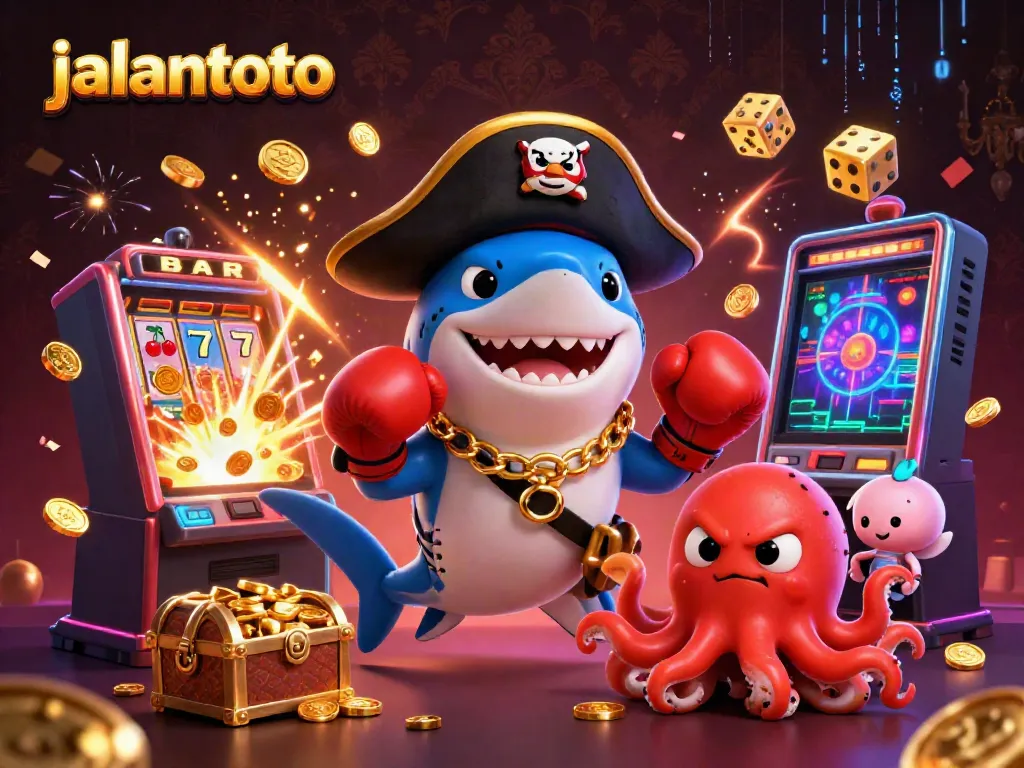 Experience thrilling fun at jalantoto with a colorful, dynamic 3D casino adventure illustration.