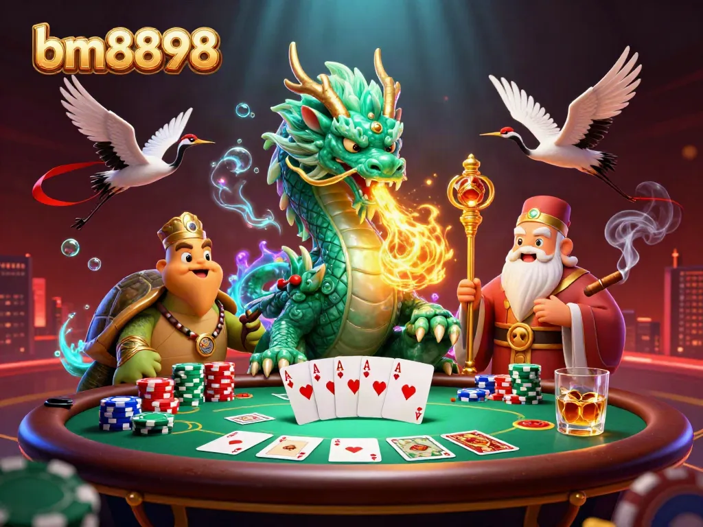 Engage with bm8898 as a vibrant dragon and turtle sage ignite the casino spirit.