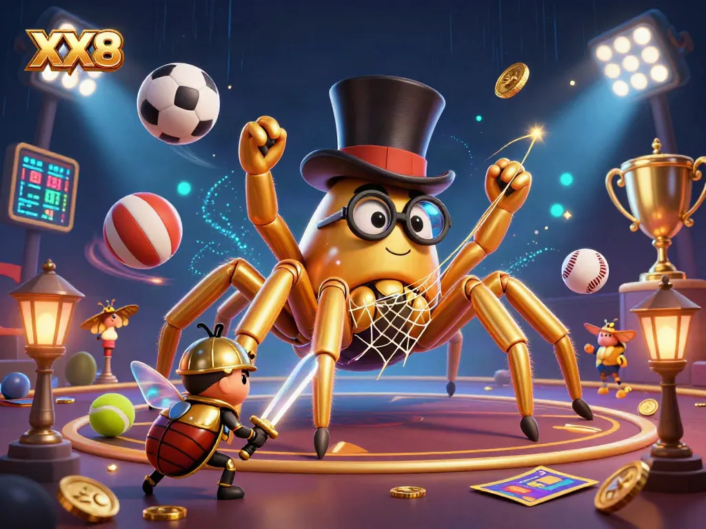 Engage with the thrilling world of XX8 casino games featuring a golden tarantula and beetle knight.